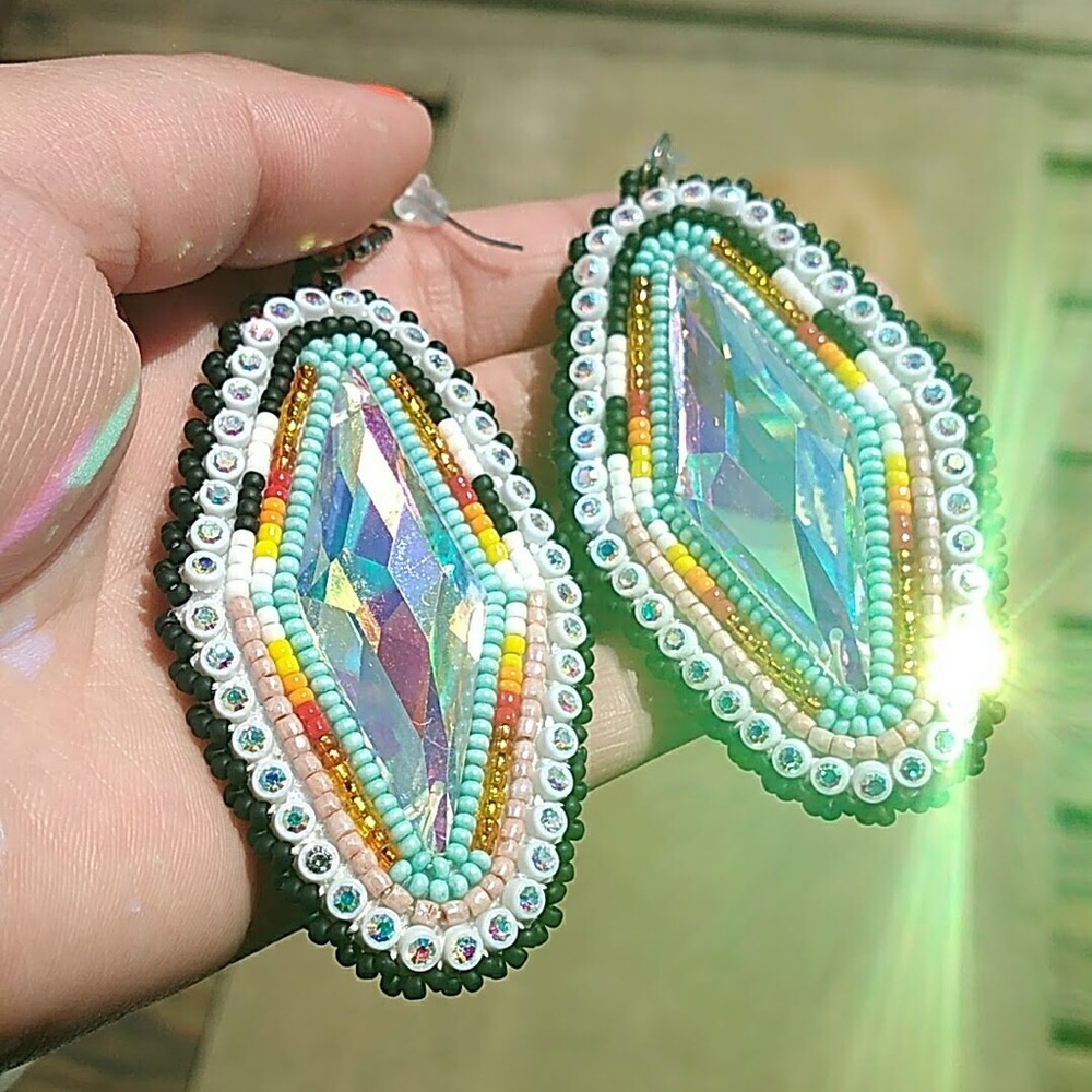 Native American beaded earrings, 100% handmade